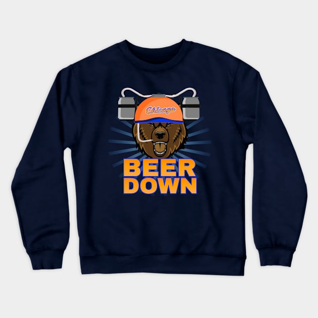 Beer Down Chicago Bears Crewneck Sweatshirt by ILLannoyed 